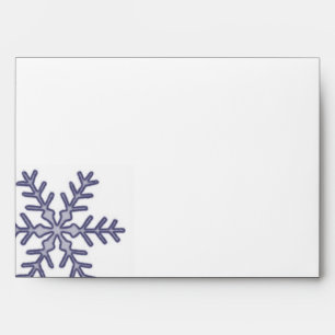Navy Blue Snowflake Winter Wedding Envelope