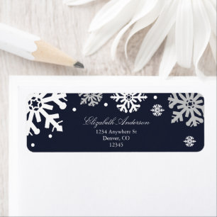 Navy Blue Snowflakes Winter Wedding