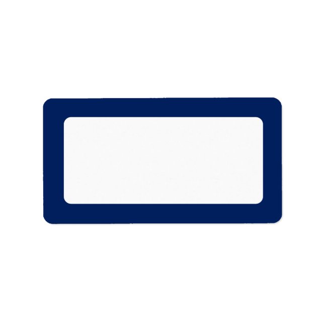 Navy blue solid colour border blank label (Front)