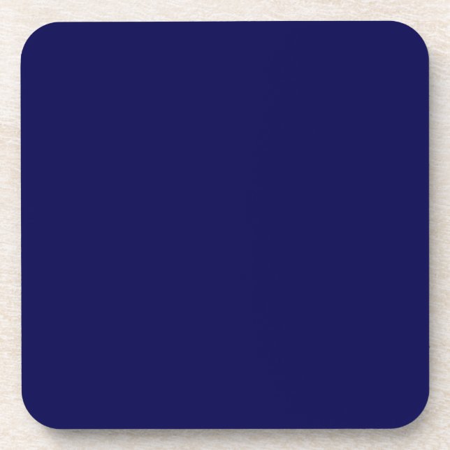 Navy Blue Solid Colour Customise It Coaster (Front)