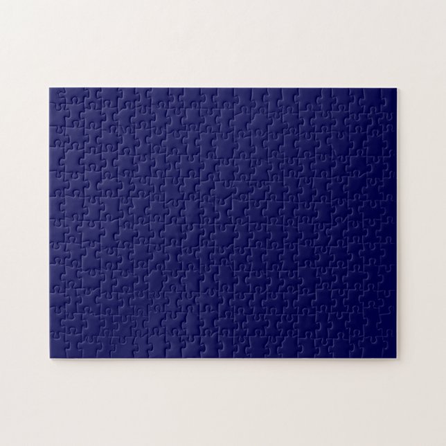 Navy Blue Solid Colour Customise It Jigsaw Puzzle (Horizontal)