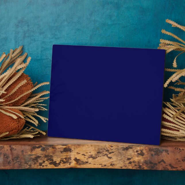 Navy Blue Solid Colour Customise It Plaque (Side)