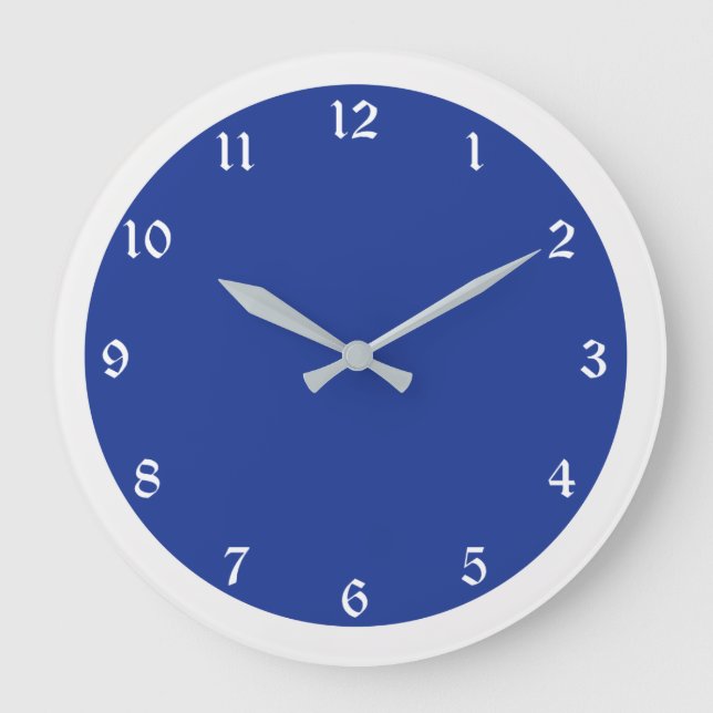 Navy Blue Solid Colour Large Clock (Front)