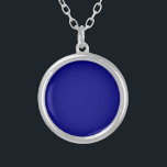 Navy Blue Solid Colour Silver Plated Necklace<br><div class="desc">Navy Blue Solid Colour</div>