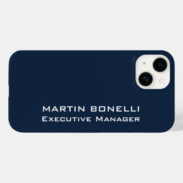 Navy Blue Special Unique Modern Executive Manager Case-Mate iPhone Case (Back (Horizontal))