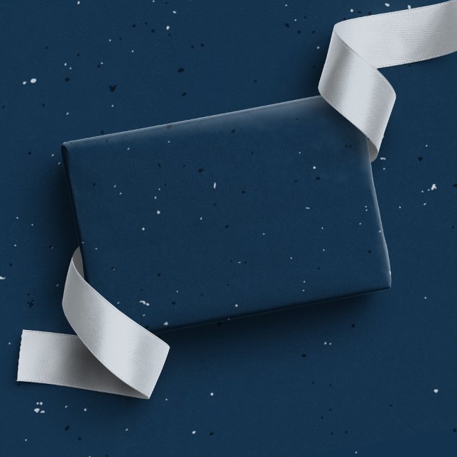 Navy blue speckle simple fun outdoorsy holiday wrapping paper (Creator Uploaded)