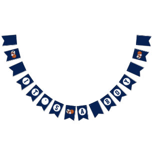 Navy Blue Sports Ball Baby Shower Custom Bunting