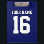 Navy Blue Sports Jersey Team Jersey Clipboard<br><div class="desc">Preppy Solid Colour Navy Blue Team Jersey / Sports Jersey / Football Jersey / Rugby Jersey with Custom Name Customise this with your own name or team name and a number. You can change the size, colour and placement of the text if you need to make changes, change the colour...</div>