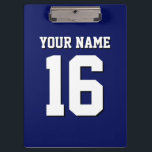 Navy Blue Sports Jersey Team Jersey Clipboard<br><div class="desc">Preppy Solid Colour Navy Blue Team Jersey / Sports Jersey / Football Jersey / Rugby Jersey with Custom Name Customise this with your own name or team name and a number. You can change the size, colour and placement of the text if you need to make changes, change the colour...</div>