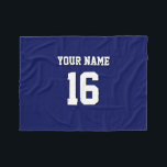 Navy Blue Sports Jersey Team Jersey Fleece Blanket<br><div class="desc">Preppy Solid Colour Navy Blue Team Jersey / Sports Jersey / Football Jersey / Rugby Jersey with Custom Name Customise this with your own name or team name and a number. You can change the size, colour and placement of the text if you need to make changes, change the colour...</div>