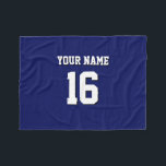 Navy Blue Sports Jersey Team Jersey Fleece Blanket<br><div class="desc">Preppy Solid Colour Navy Blue Team Jersey / Sports Jersey / Football Jersey / Rugby Jersey with Custom Name Customise this with your own name or team name and a number. You can change the size, colour and placement of the text if you need to make changes, change the colour...</div>
