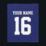 Navy Blue Sports Jersey Team Jersey Fleece Blanket<br><div class="desc">Preppy Solid Colour Navy Blue Team Jersey / Sports Jersey / Football Jersey / Rugby Jersey with Custom Name Customise this with your own name or team name and a number. You can change the size, colour and placement of the text if you need to make changes, change the colour...</div>
