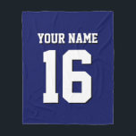 Navy Blue Sports Jersey Team Jersey Fleece Blanket<br><div class="desc">Preppy Solid Colour Navy Blue Team Jersey / Sports Jersey / Football Jersey / Rugby Jersey with Custom Name Customise this with your own name or team name and a number. You can change the size, colour and placement of the text if you need to make changes, change the colour...</div>