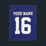 Navy Blue Sports Jersey Team Jersey Fleece Blanket<br><div class="desc">Preppy Solid Colour Navy Blue Team Jersey / Sports Jersey / Football Jersey / Rugby Jersey with Custom Name Customise this with your own name or team name and a number. You can change the size, colour and placement of the text if you need to make changes, change the colour...</div>