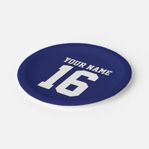 Navy Blue Sports Jersey Team Jersey Paper Plate