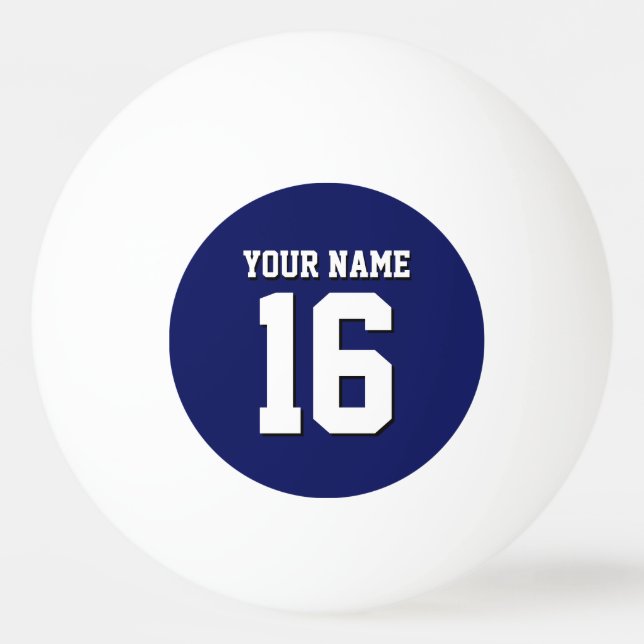 Navy Blue Sports Jersey Team Jersey Ping Pong Ball (Front)