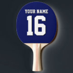Navy Blue Sports Jersey Team Jersey Ping Pong Paddle<br><div class="desc">Preppy Solid Colour Navy Blue Team Jersey / Sports Jersey / Football Jersey / Rugby Jersey with Custom Name Customise this with your own name or team name and a number. You can change the size, colour and placement of the text if you need to make changes, change the colour...</div>