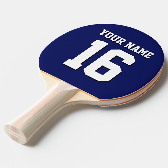 Navy Blue Sports Jersey Team Jersey Ping Pong Paddle (Front Angle)