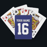 Navy Blue Sports Jersey Team Jersey Playing Cards<br><div class="desc">Preppy Solid Colour Navy Blue Team Jersey / Sports Jersey / Football Jersey / Rugby Jersey with Custom Name Customise this with your own name or team name and a number. You can change the size, colour and placement of the text if you need to make changes, change the colour...</div>