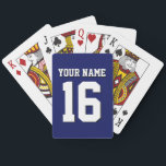 Navy Blue Sports Jersey Team Jersey Playing Cards<br><div class="desc">Preppy Solid Colour Navy Blue Team Jersey / Sports Jersey / Football Jersey / Rugby Jersey with Custom Name Customise this with your own name or team name and a number. You can change the size, colour and placement of the text if you need to make changes, change the colour...</div>