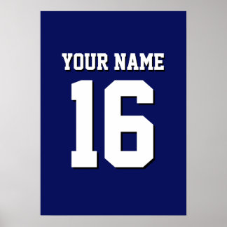 Navy Blue Sports Jersey Team Jersey Poster