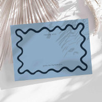 Navy Blue Squiggly Wavy Line Thank You
