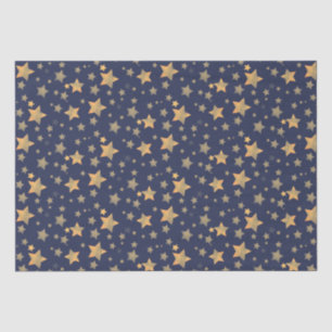 Navy Blue Star Pattern Vintage Elegant Christmas Tissue Paper