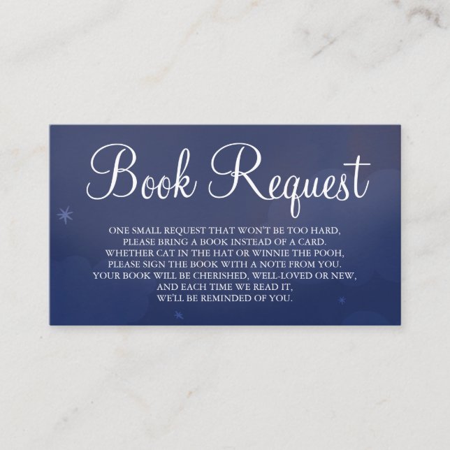 Navy Blue Star Sky Book Request Card (Front)