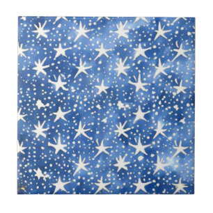 Navy blue star sky tile