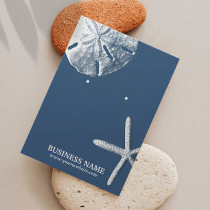 Navy Blue Starfish & Sand Dollar Earring Holder