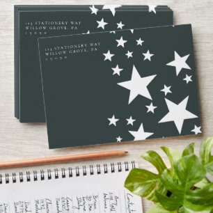 Navy Blue Stars Kids Self-Addressed RSVP  Envelope