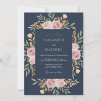 Navy Blue Stately Rose Wedding