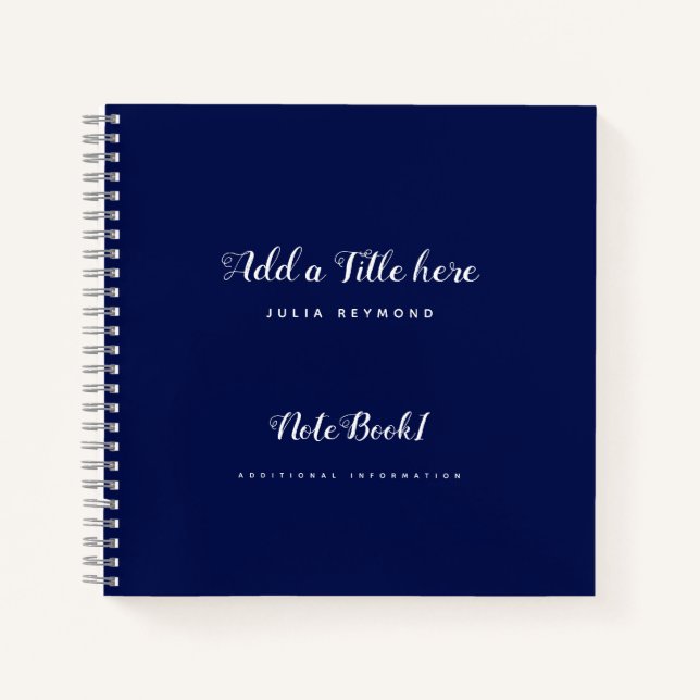 navy-blue stationer's notebook (Front)