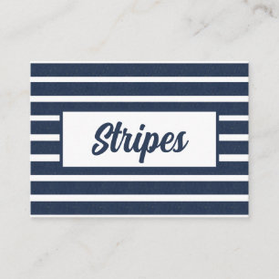 Navy Blue Stripe Beach House Business Card