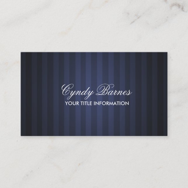 Navy Blue Stripe Business Card (Front)