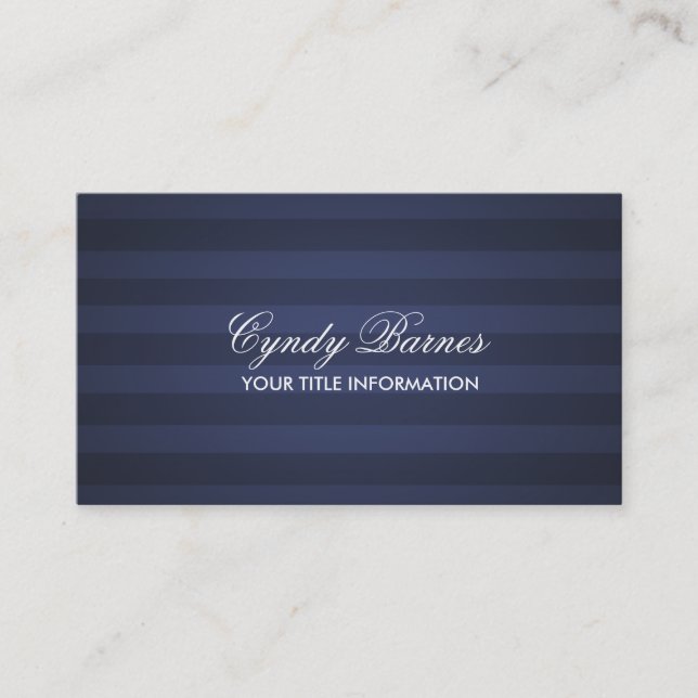 Navy Blue Stripe Business Card (Front)