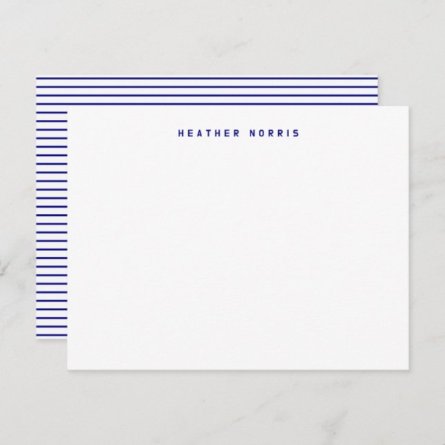 Navy Blue Striped Card (Front/Back)