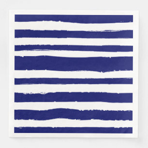 Navy Blue Striped Napkin
