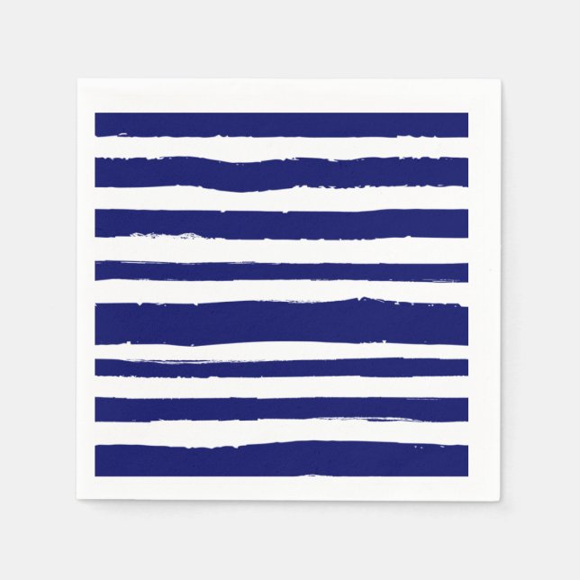 Navy Blue Striped Napkin (Front)