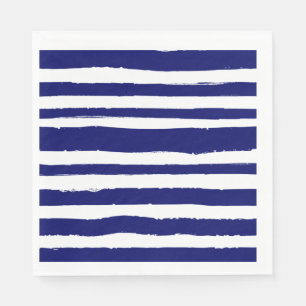 Navy Blue Striped Napkin