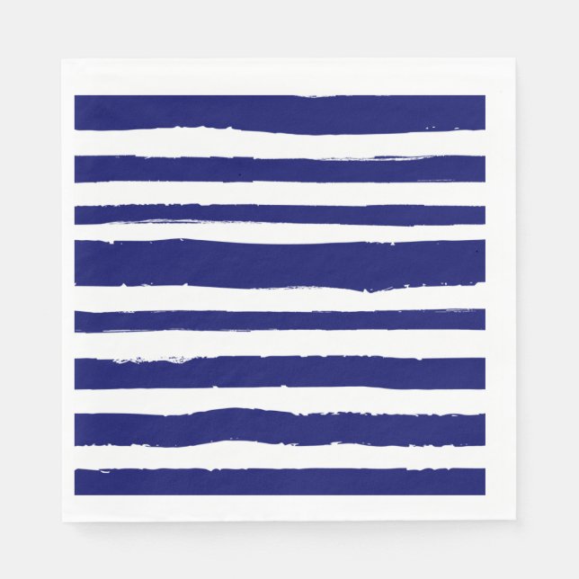 Navy Blue Striped Napkin (Front)