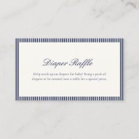 Navy Blue Striped Preppy Baby Shower Diaper Raffle