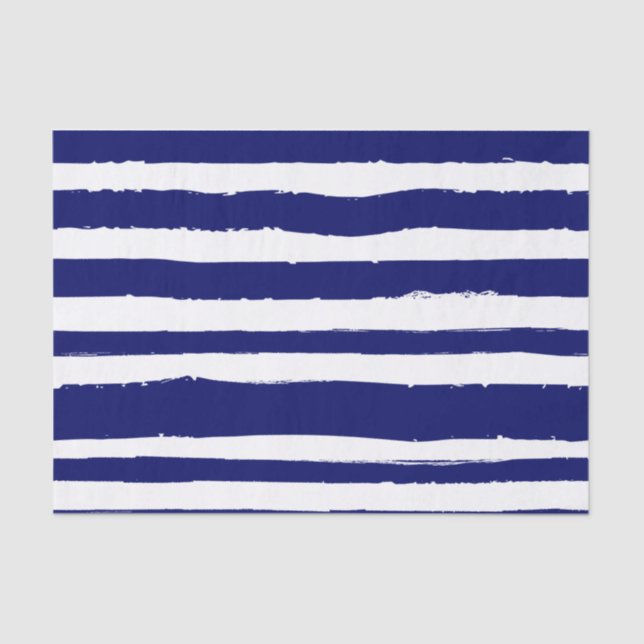 Navy Blue Striped Tissue Paper (Front)