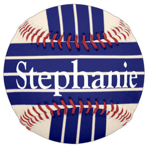 Navy Blue Stripes w/Antique White Background Softball
