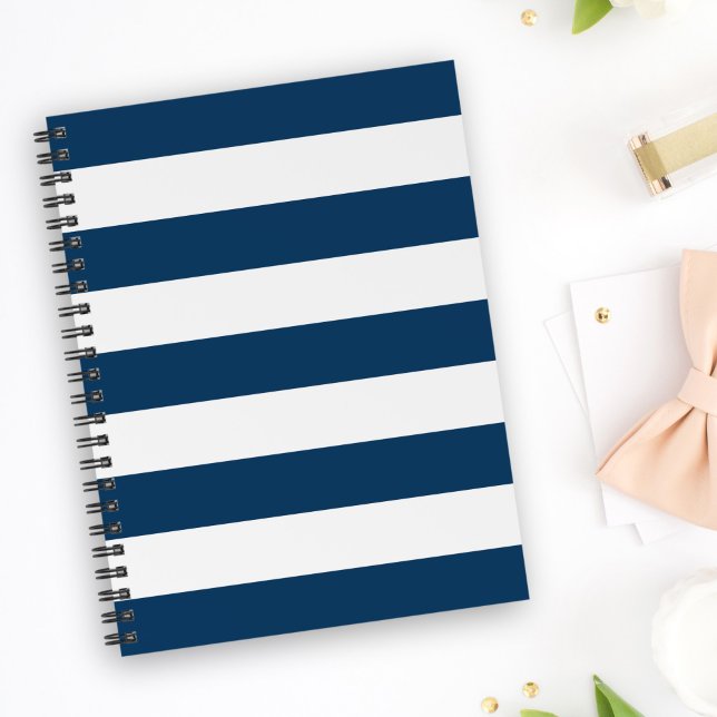 Navy Blue Stripes, White Stripes, Striped Pattern Planner (Creator Uploaded)