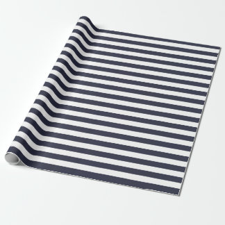 Navy Blue Stripes Wrapping Paper