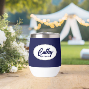 Navy Blue Stylised Name Wedding Bridesmaid