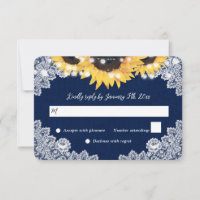 Navy Blue Sunflower Burlap Floral Lace Wedding