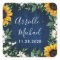 Navy Blue Sunflower Rustic Wedding Favours Sticker