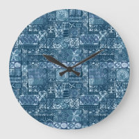 Navy Blue Tapa: Tribal Fabric Abstract